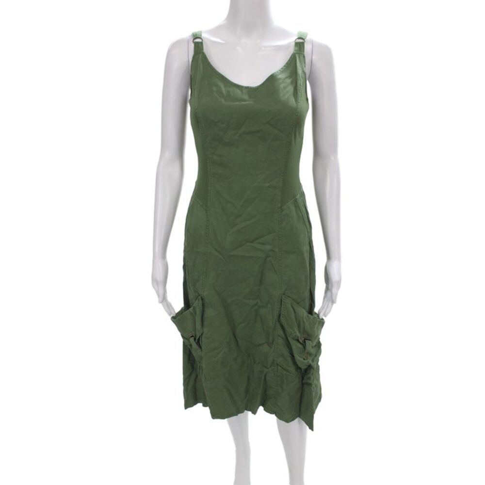 XCVI Womens Tank Dress Green Lyocell Scoop Neck Sleeveless Size XS